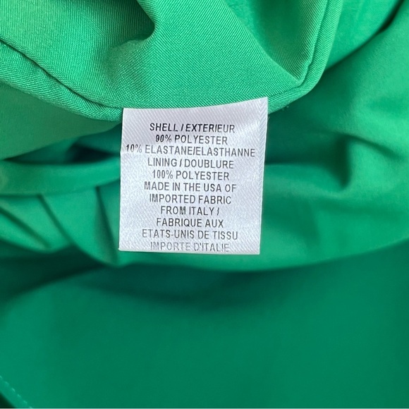 Milly Emerald Green Nicole Dress Size 4 V Neck Mini Sheath Ruffle 3/4 Sleeves - Picture 10 of 13